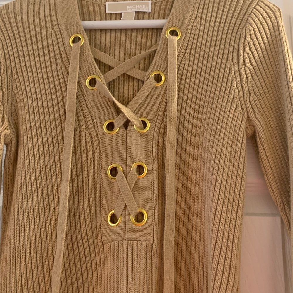 Great tan tunic sweater by Michael Kors XS
